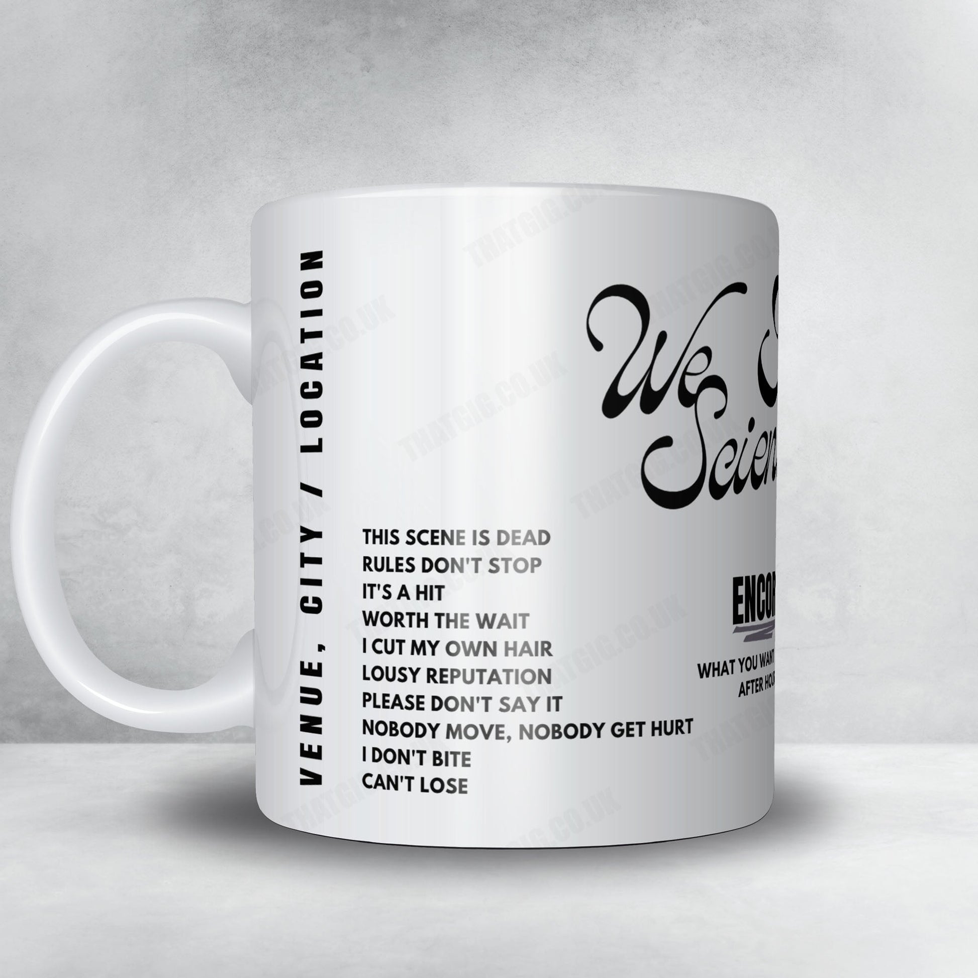 We Are Scientists Setlist Mug - Union Stage, Washington - December 8th, 2023