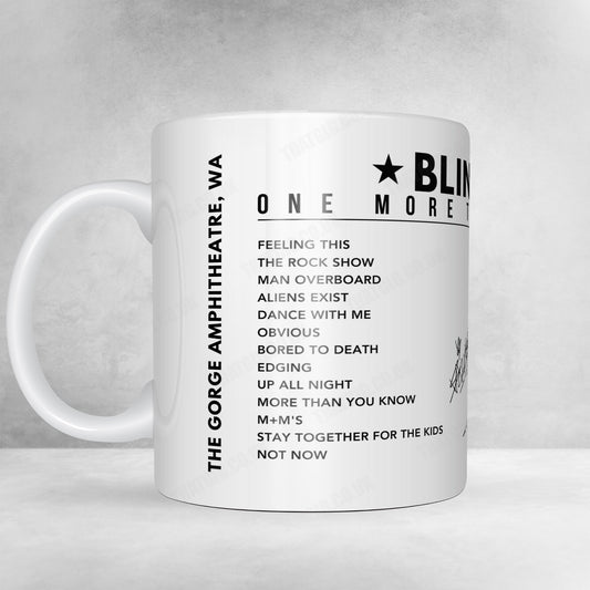 Blink-182 Setlist 11oz Mug - The Gorge Amphitheatre, George - July 14, 2024