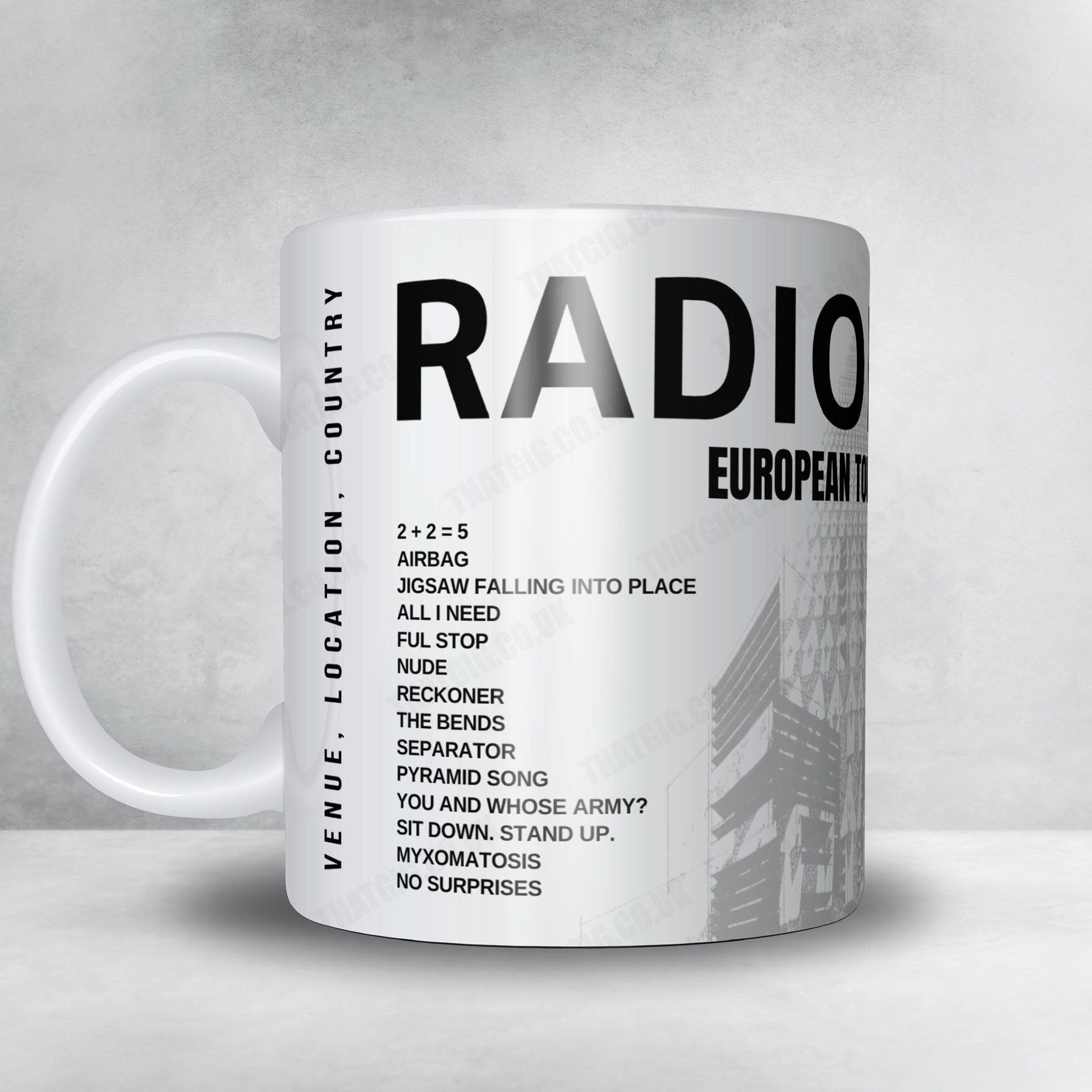 Radiohead Setlist Mug - Uber Arena, Berlin - December 11th, 2025