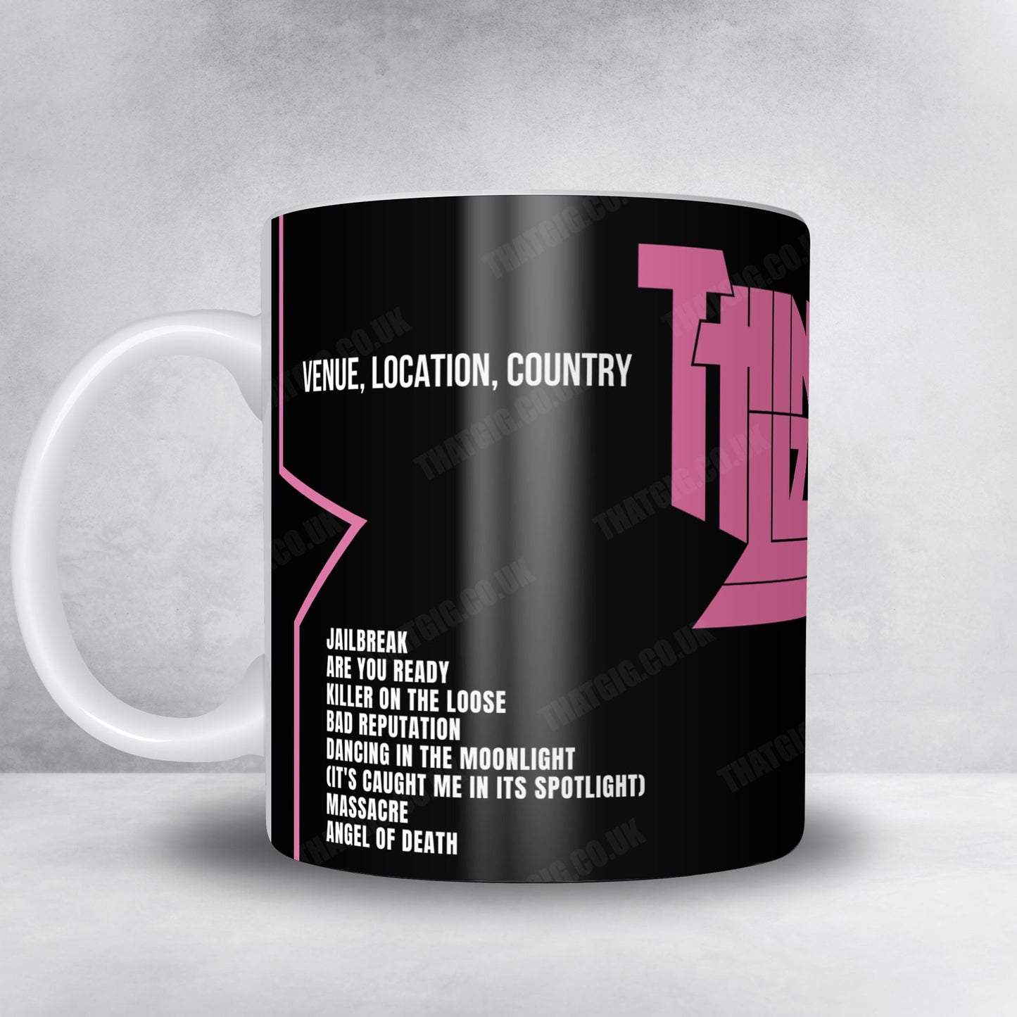 Thin Lizzy Setlist Mug - Mulcahy's, Wantagh - February 5th, 2001