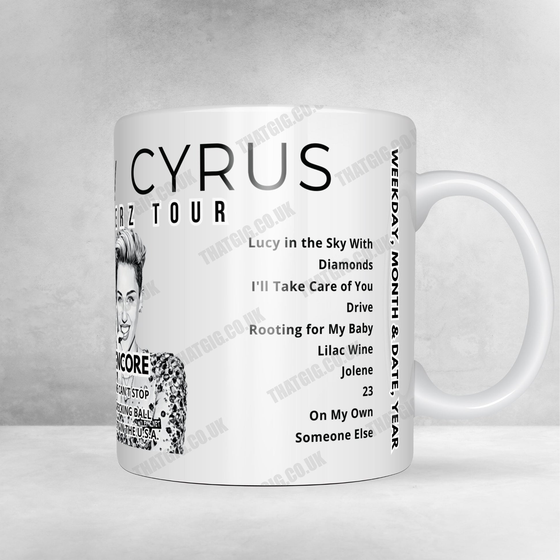 Miley Cyrus Setlist Mug - Telemundo Center, Miami - December 31st, 2022