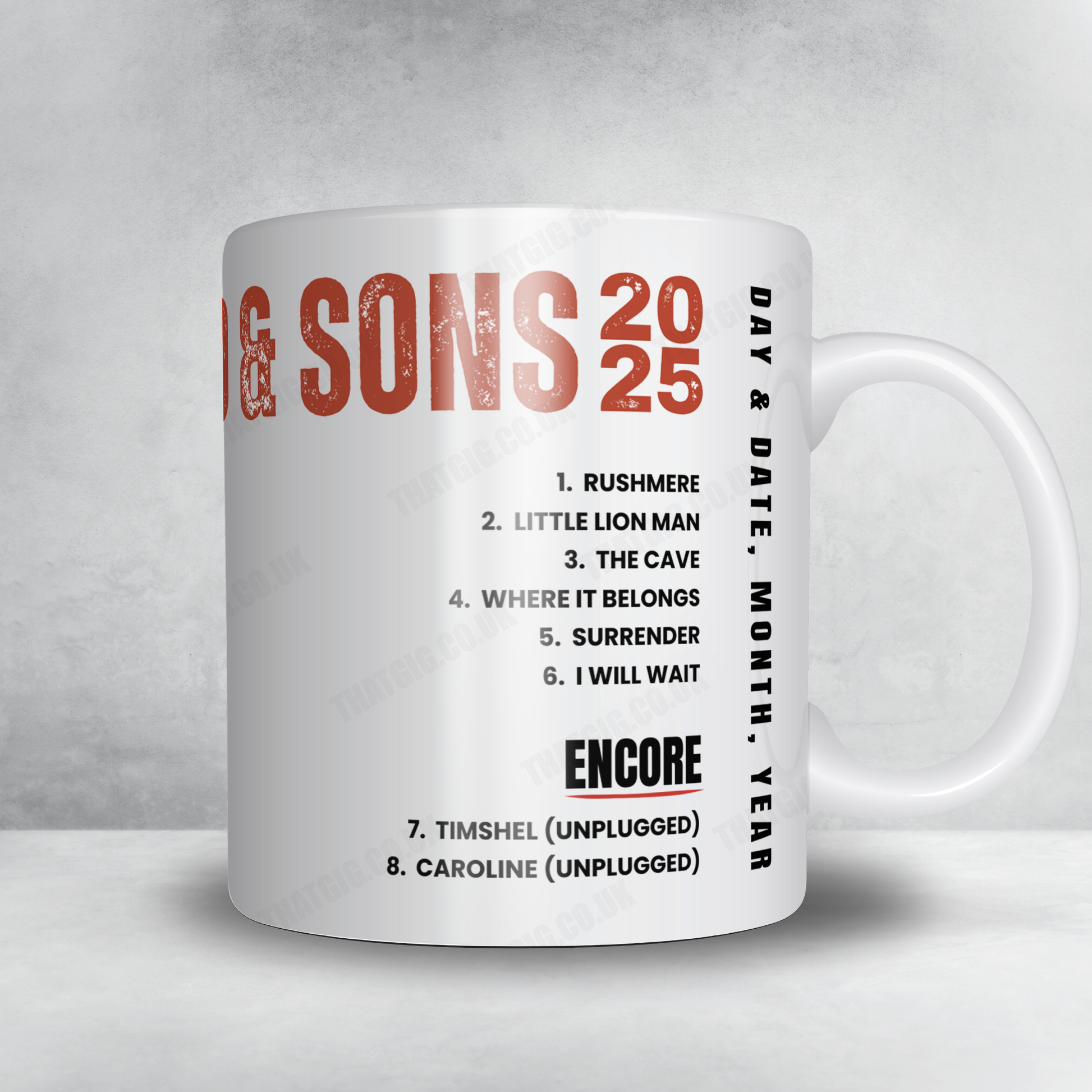 Mumford & Sons Setlist Mug - Troubadour, West Hollywood - February 4th, 2023