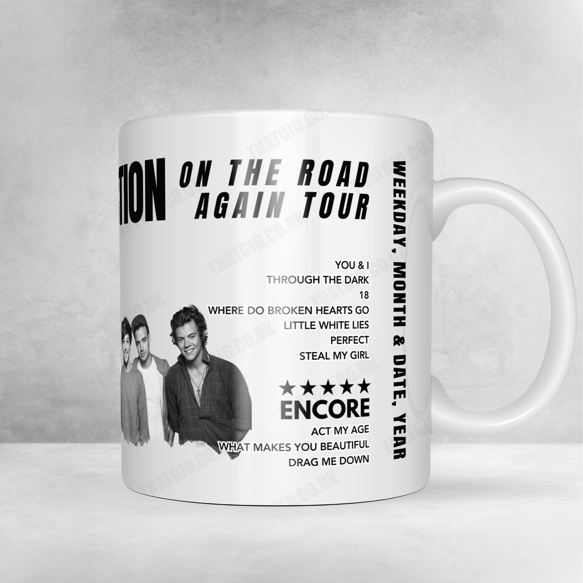 One Direction Setlist Mug - Metro Radio Arena, Newcastle upon Tyne, England - October 27th, 2015