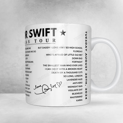 Taylor Swift Setlist Poster - Wembley, London - August 20th, 2024