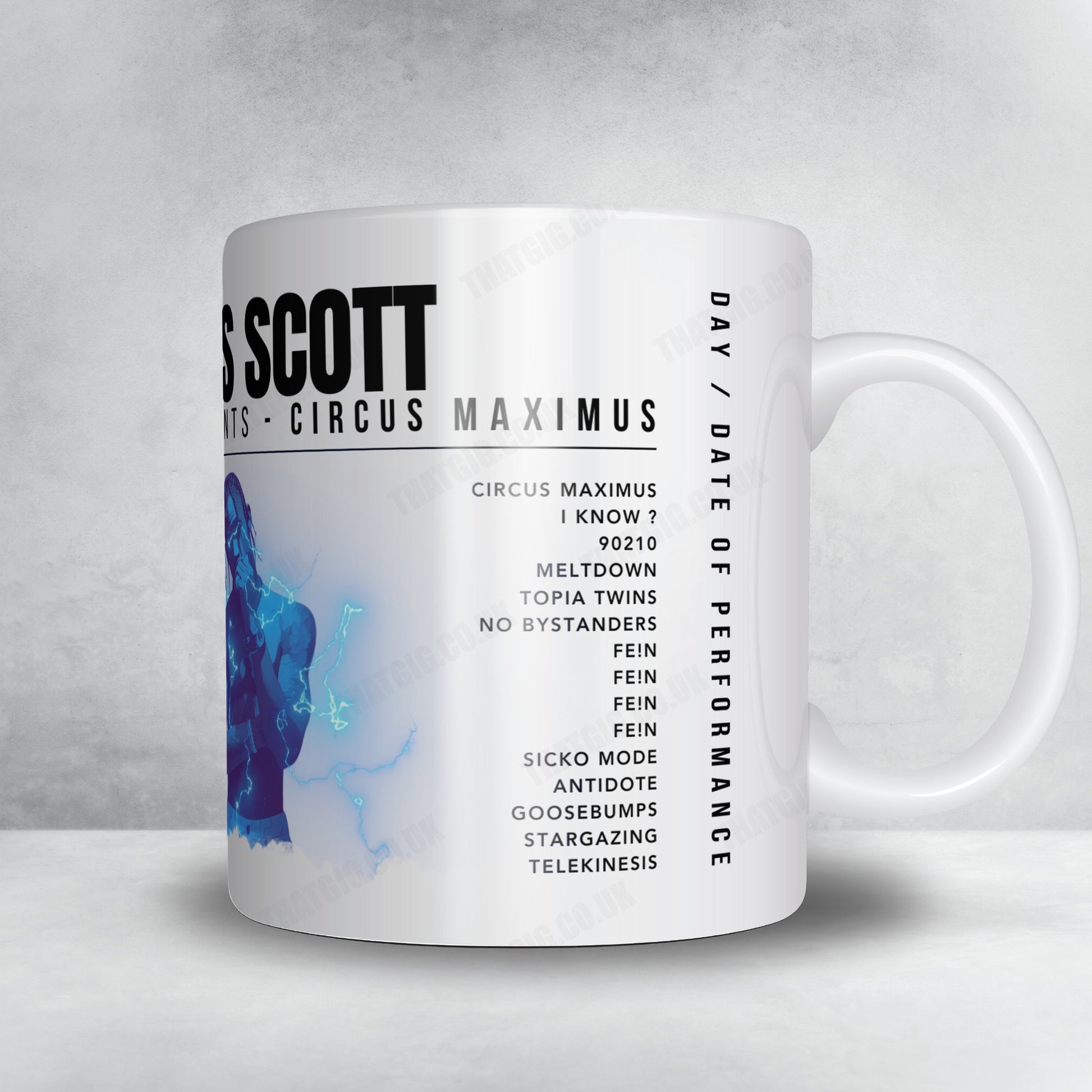 Travis Scott Setlist Mug - Centre Bell, Montreal - January 9th, 2024