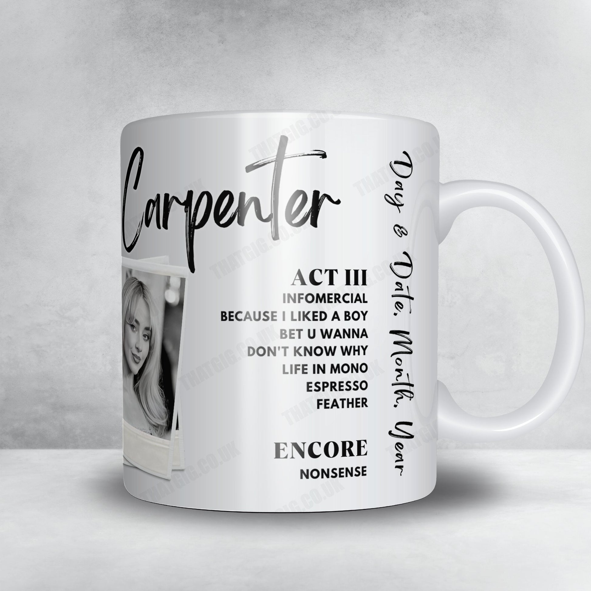 Sabrina Carpenter Setlist Mug - Kia Forum, Inglewood, CA, USA - November 18th, 2024