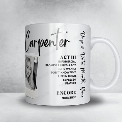 Sabrina Carpenter Setlist Mug - Kia Forum, Inglewood, CA, USA - November 18th, 2024