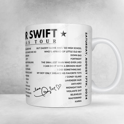 Taylor Swift Setlist Poster - Wembley, London - August 17th 2024