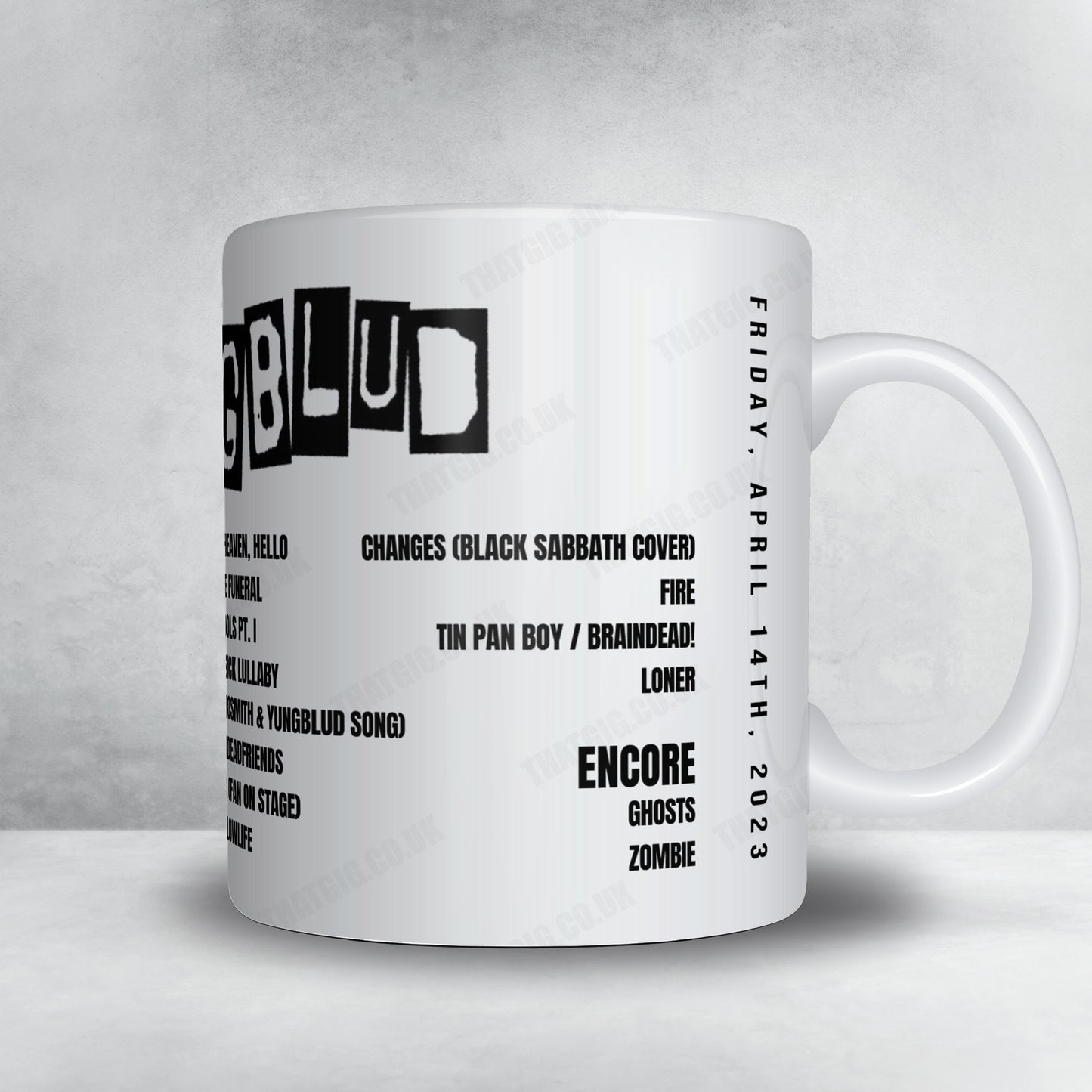 YUNGBLUD Setlist Mug - Howard Stern Radio Program, New York - December 15th, 2025
