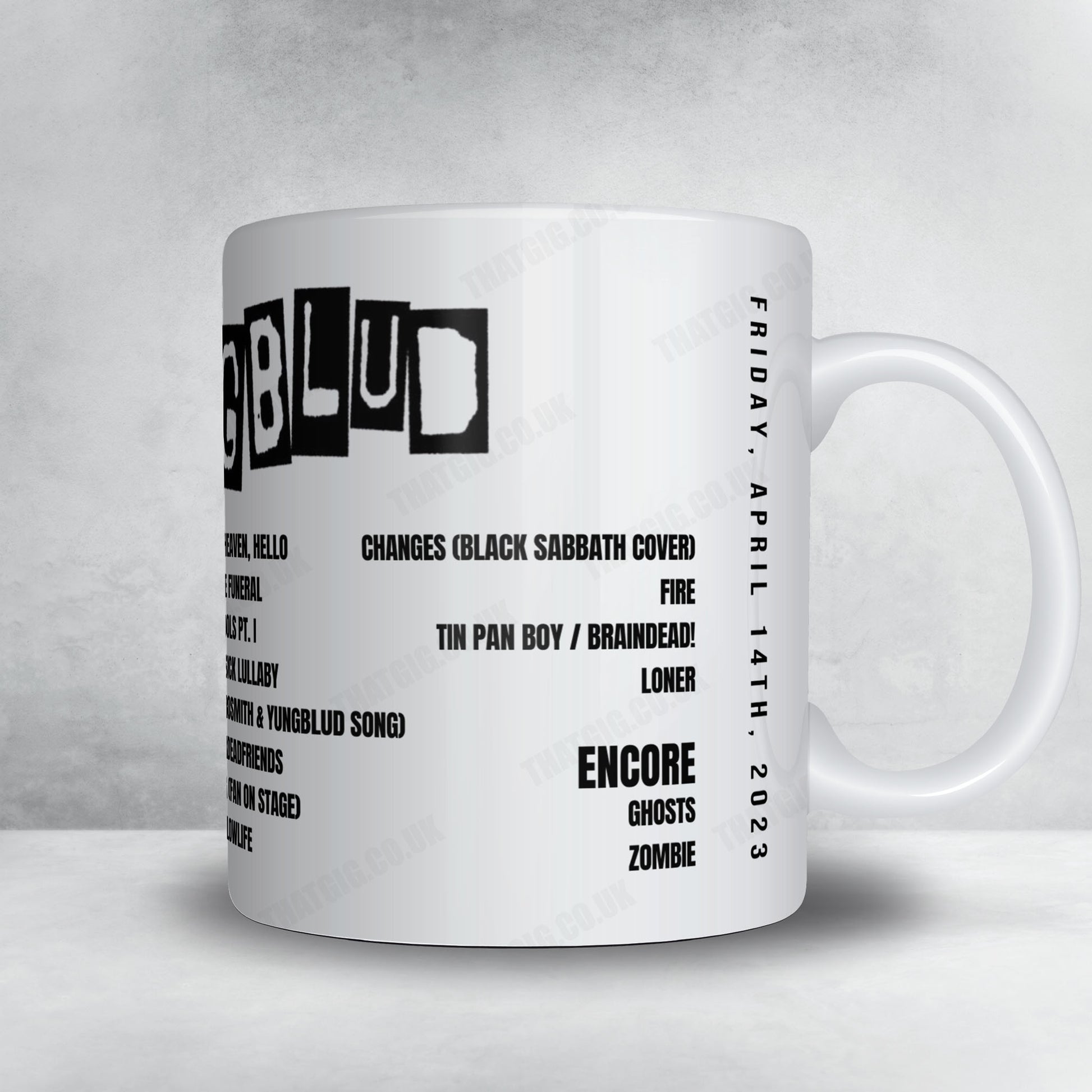 YUNGBLUD Setlist Mug - Howard Stern Radio Program, New York - December 15th, 2025