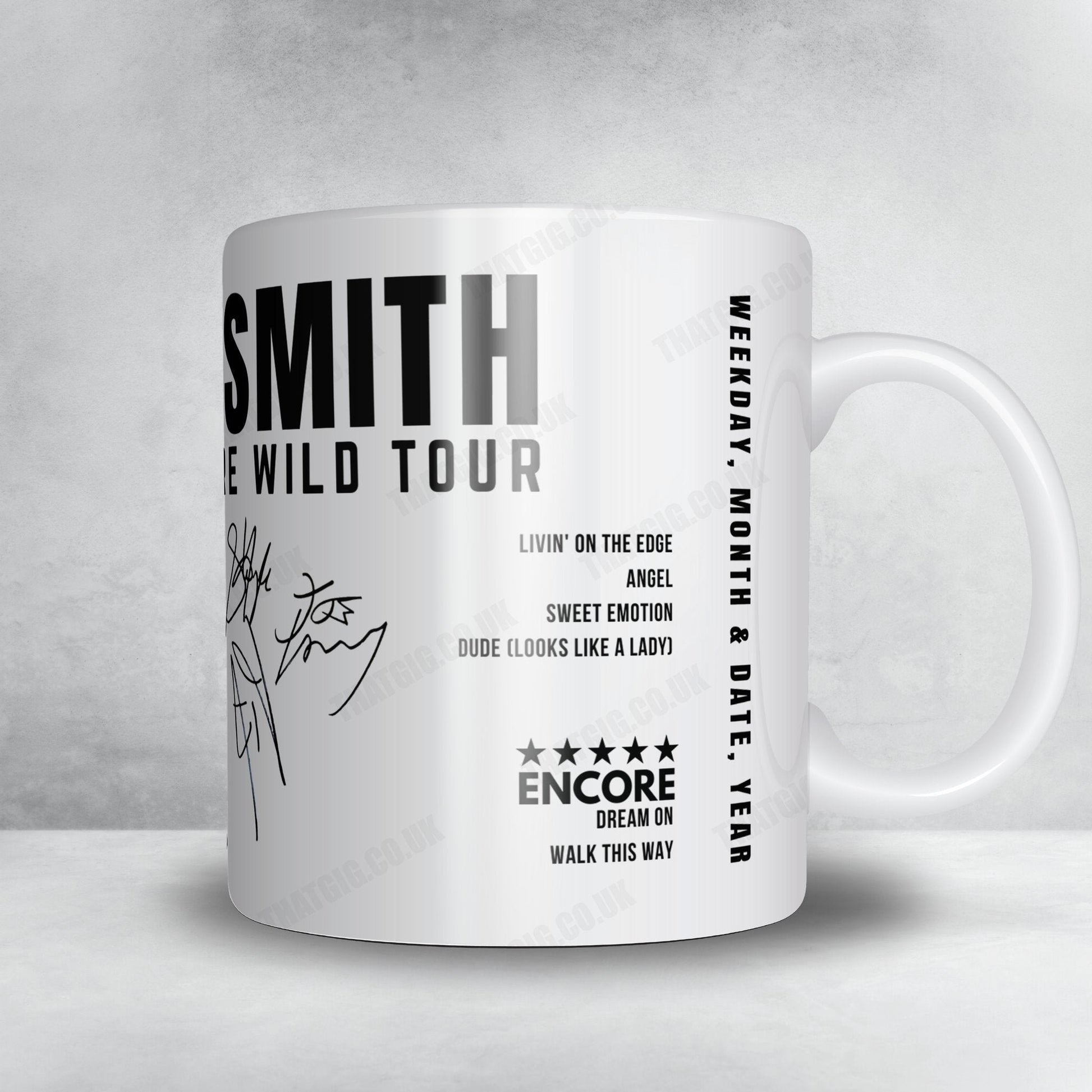 Aerosmith Setlist Mug - Park Theater at Park MGM, Las Vegas - April 8th, 2019