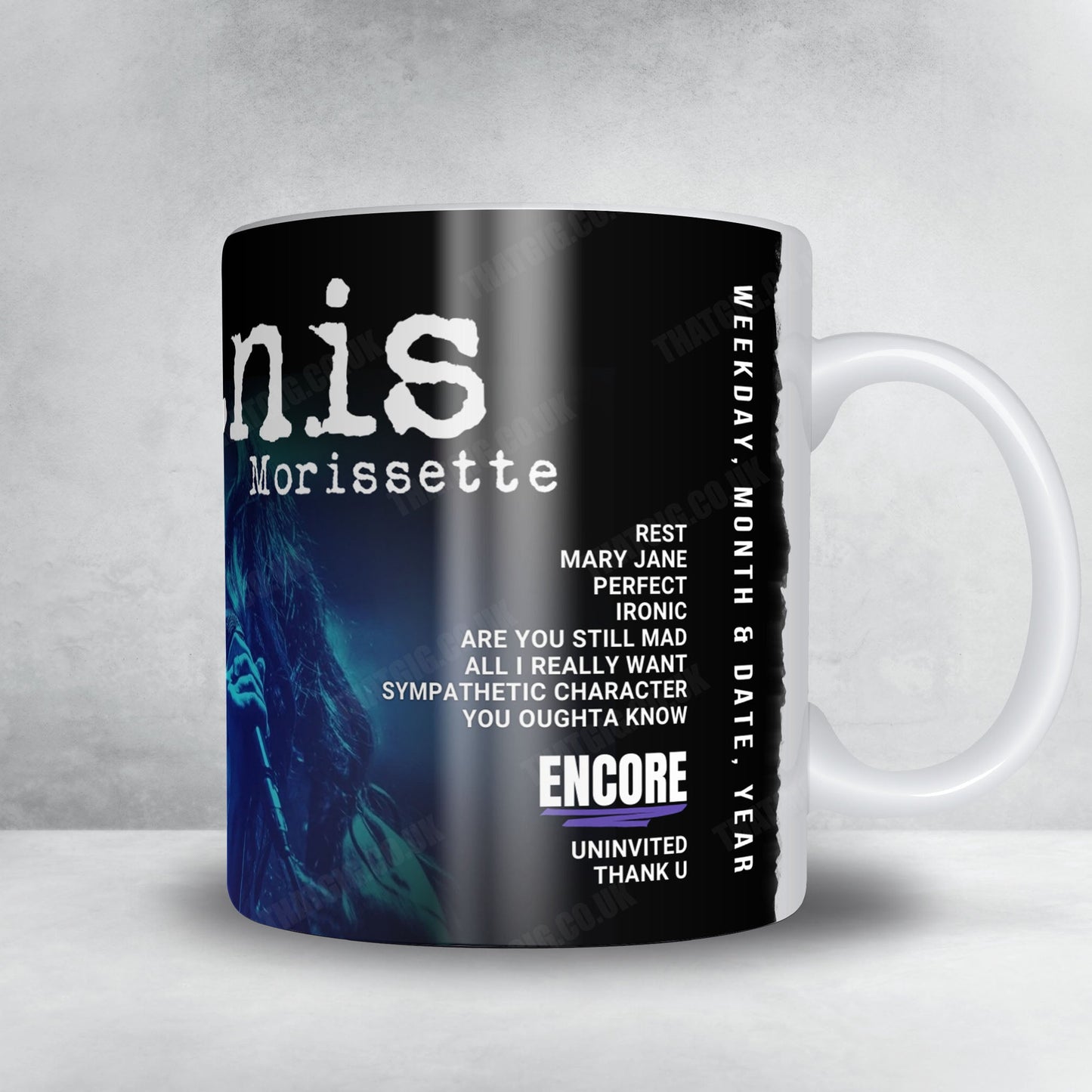 Alanis Morissette Setlist Mug - Ameris Bank Amphitheatre, Alpharetta - August 20th, 2021