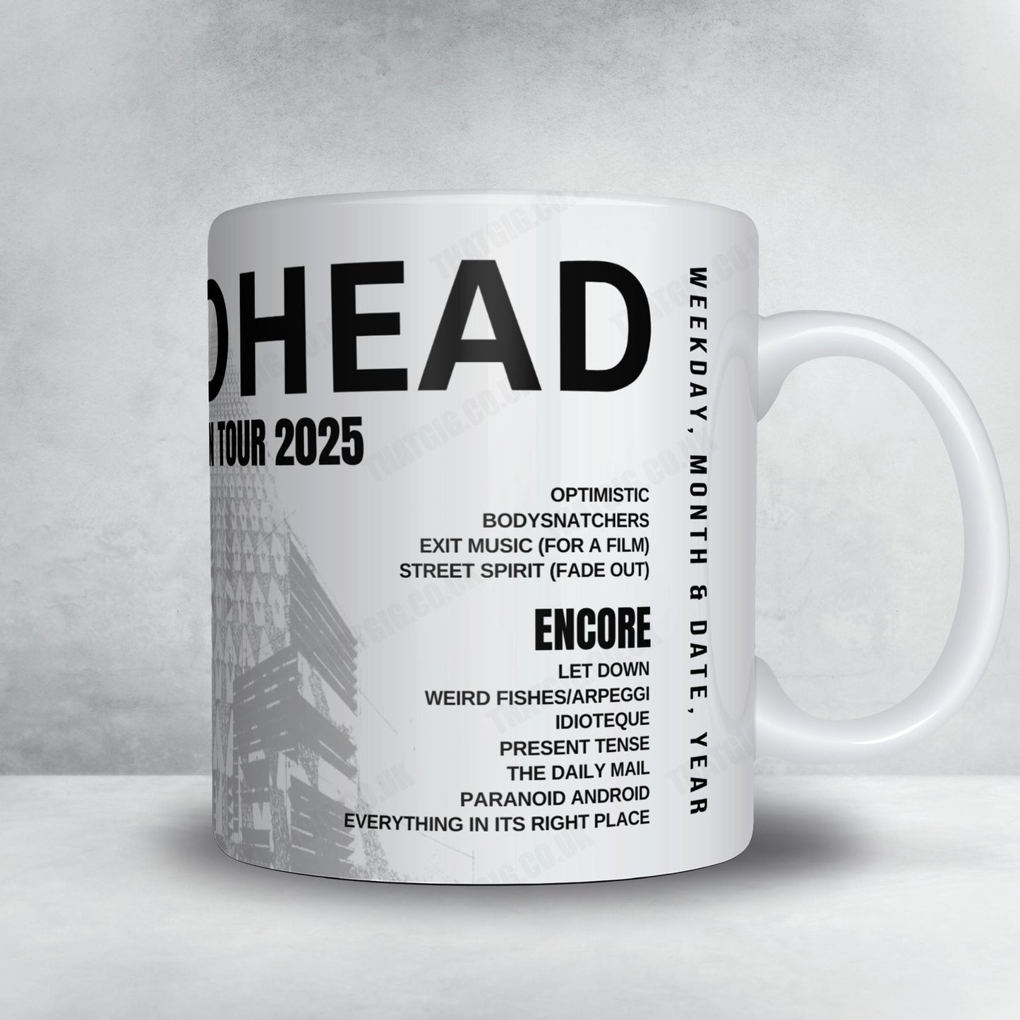Radiohead Setlist Mug - Royal Arena, Copenhagen - December 15th, 2025
