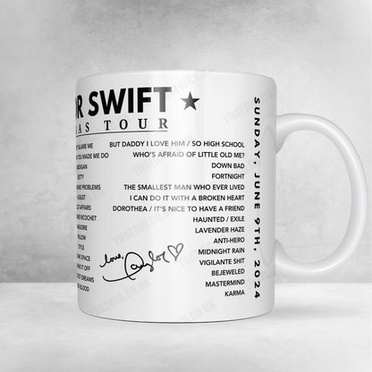 Taylor Swift Setlist Poster - Scottish Gas Murrayfield Stadium, Edinburgh - June 9th, 2024