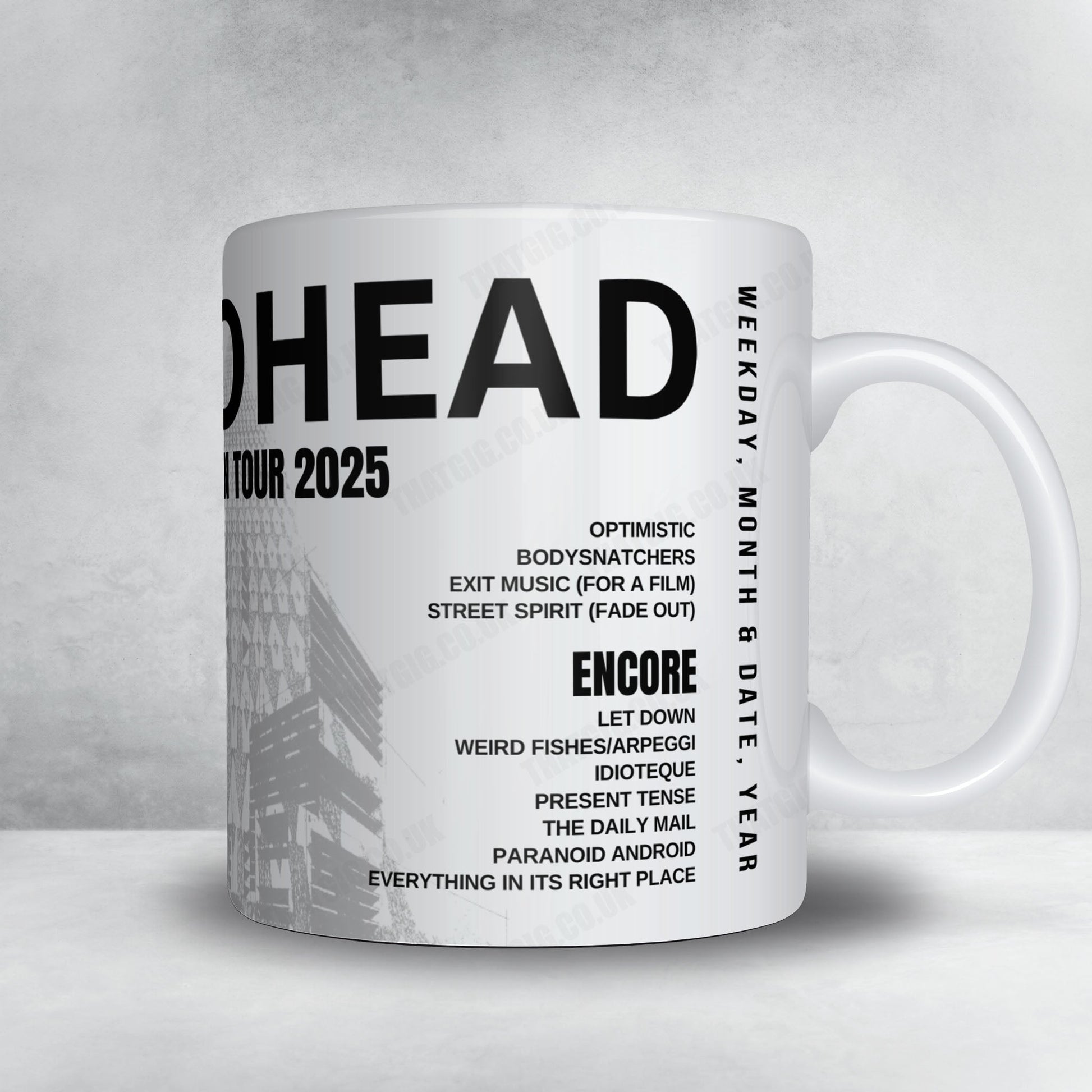 Radiohead Setlist Mug - Uber Arena, Berlin - December 8th, 2025