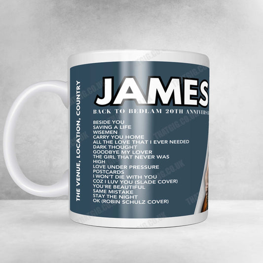 James Blunt Setlist Mug - The O2 Arena, London - February 16th, 2025