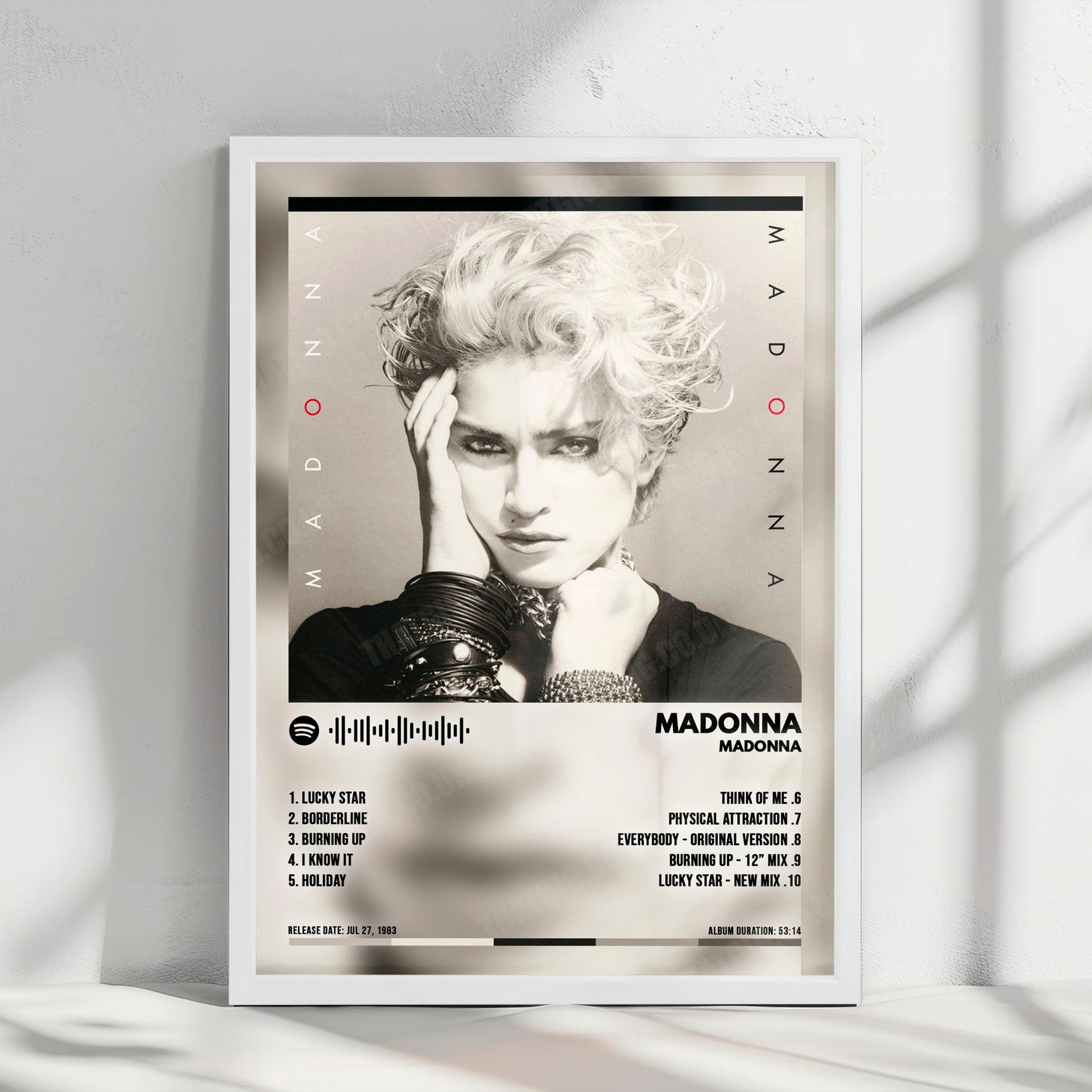 Madonna "Madonna" Album Cover Poster - with Complete Tracklist