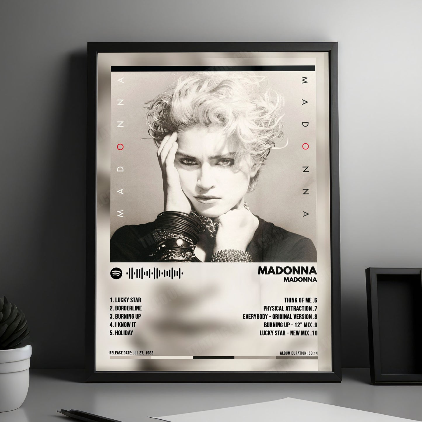 Madonna "Madonna" Album Cover Poster - with Complete Tracklist