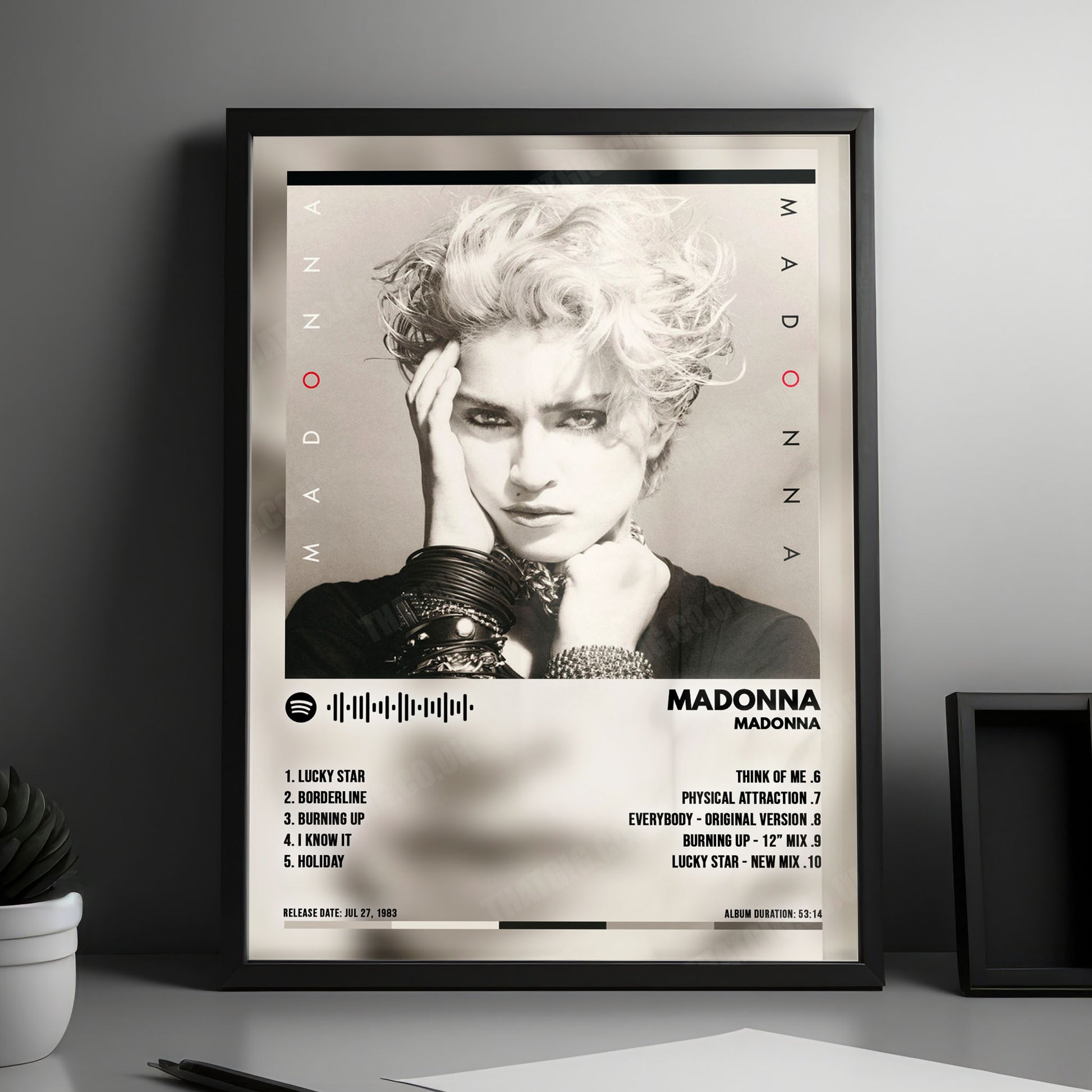 Madonna "Madonna" Album Cover Poster - with Complete Tracklist