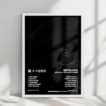 Metallica "Metallica" (The Black Album) Album Cover Poster - with Complete Tracklist