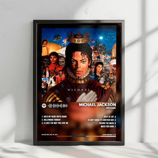 Michael Jackson "Michael" Album Cover Poster - with Complete Tracklist