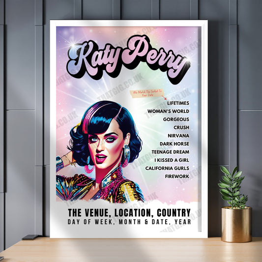 Katy Perry Setlist Poster - Estúdios Globo, Rio de Janeiro - September 18th, 2024