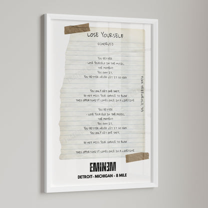 Eminem "Lose Yourself" Lyric Poster