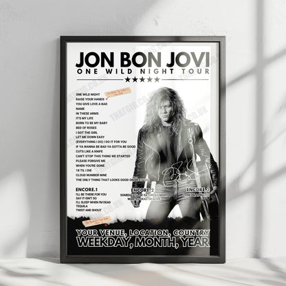 Bon Jovi Setlist Poster - Hampden Park, Glasgow - July 3rd, 2013