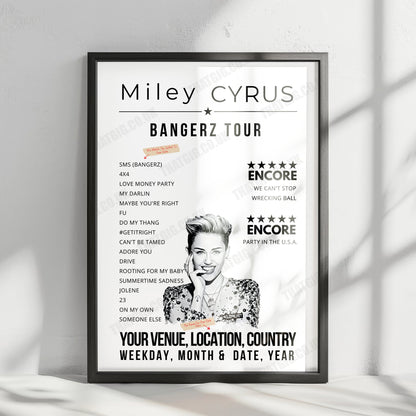 Miley Cyrus Setlist Poster - Reading Festival, Pilton, England - June 30th, 2019