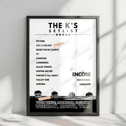 The K's Setlist Poster - Tivoli, Buckley, Wales - August 30th, 2024
