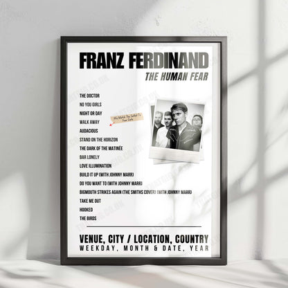 Franz Ferdinand Setlist Poster - Worthy Farm, Pilton - June 27th, 2025