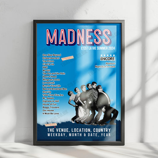 Madness Setlist Poster - The Piece Hall Halifax - June 16th, 2023