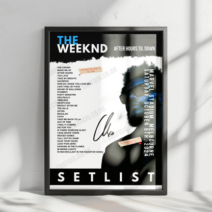 The Weeknd Setlist Poster - Accor Stadium, Sydney, Australia - October 23rd, 2024