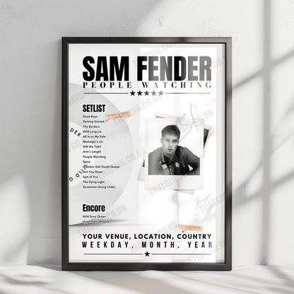 Sam Fender Setlist Poster - St James' Park, Newcastle upon Tyne - June 12th, 2025