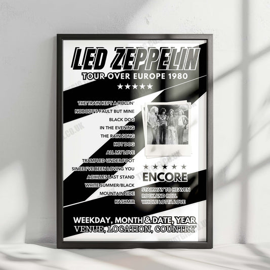 Led Zeppelin Setlist Poster - Waldorf Astoria New York, New York - January 12th, 1995