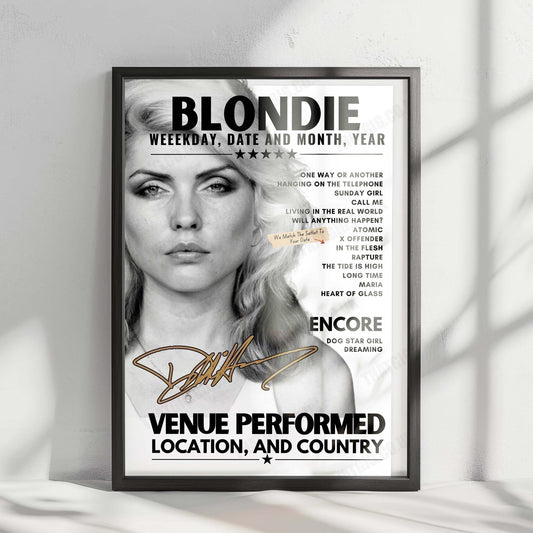 Blondie Setlist Poster - Malahide Castle & Gardens - June 28th, 2023