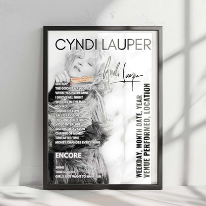 Cyndi Lauper Setlist Poster - Value City Arena Columbus - November 3rd, 2024