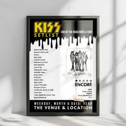 KISS Setlist Poster - Resorts World Arena, Birmingham, England - June 5th, 2023