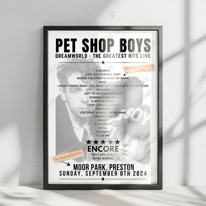 Pet Shop Boys Setlist Poster - The OVO Hydro, Glasgow - June 4th, 2024