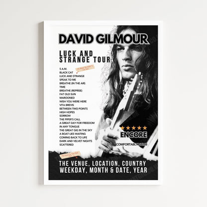 David Gilmour Setlist Poster - Circo Massimo, Rome, Italy - September 27th, 2024