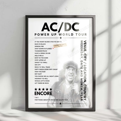 AC/DC Setlist Poster - QSAC Stadium, Brisbane - February 25th, 2010