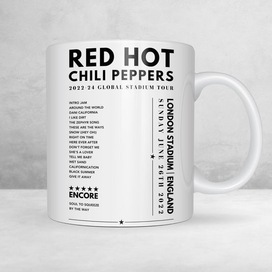 Red Hot Chili Peppers Setlist Mug - at London Stadium - June 26th, 2022