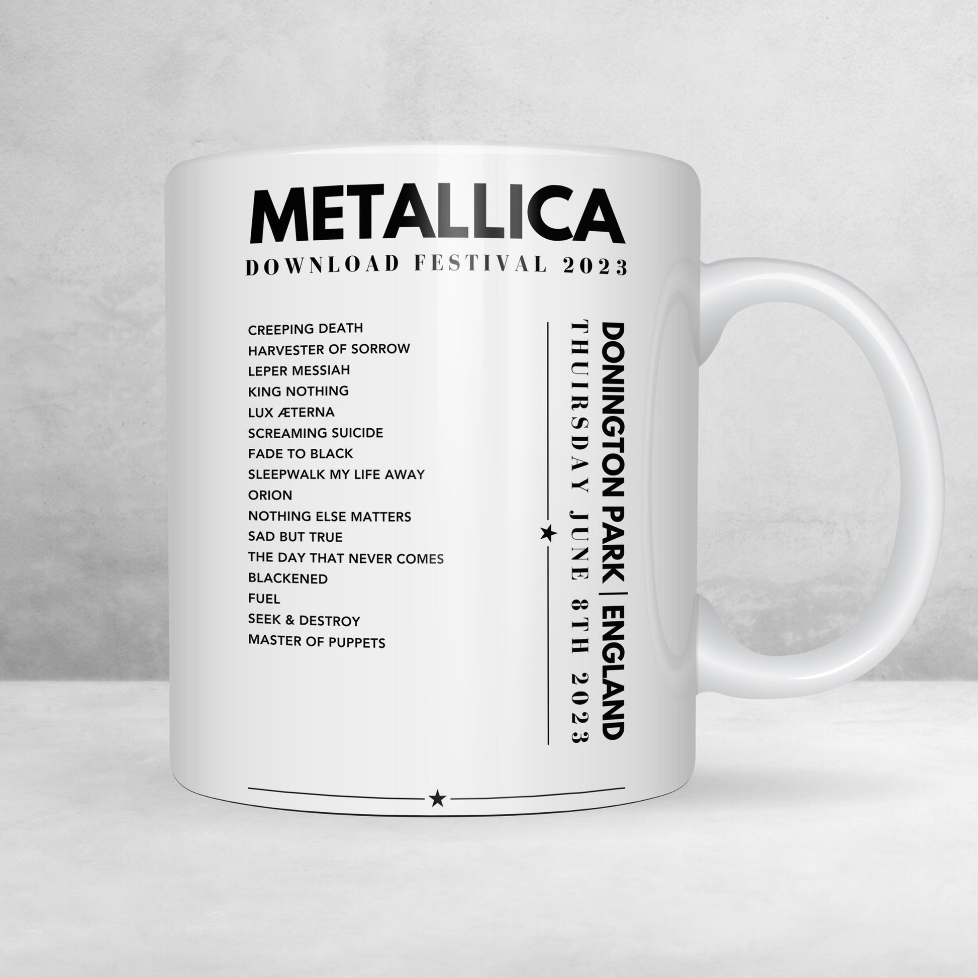 Metallica Setlist Poster - Download Festival on June 8th 2023