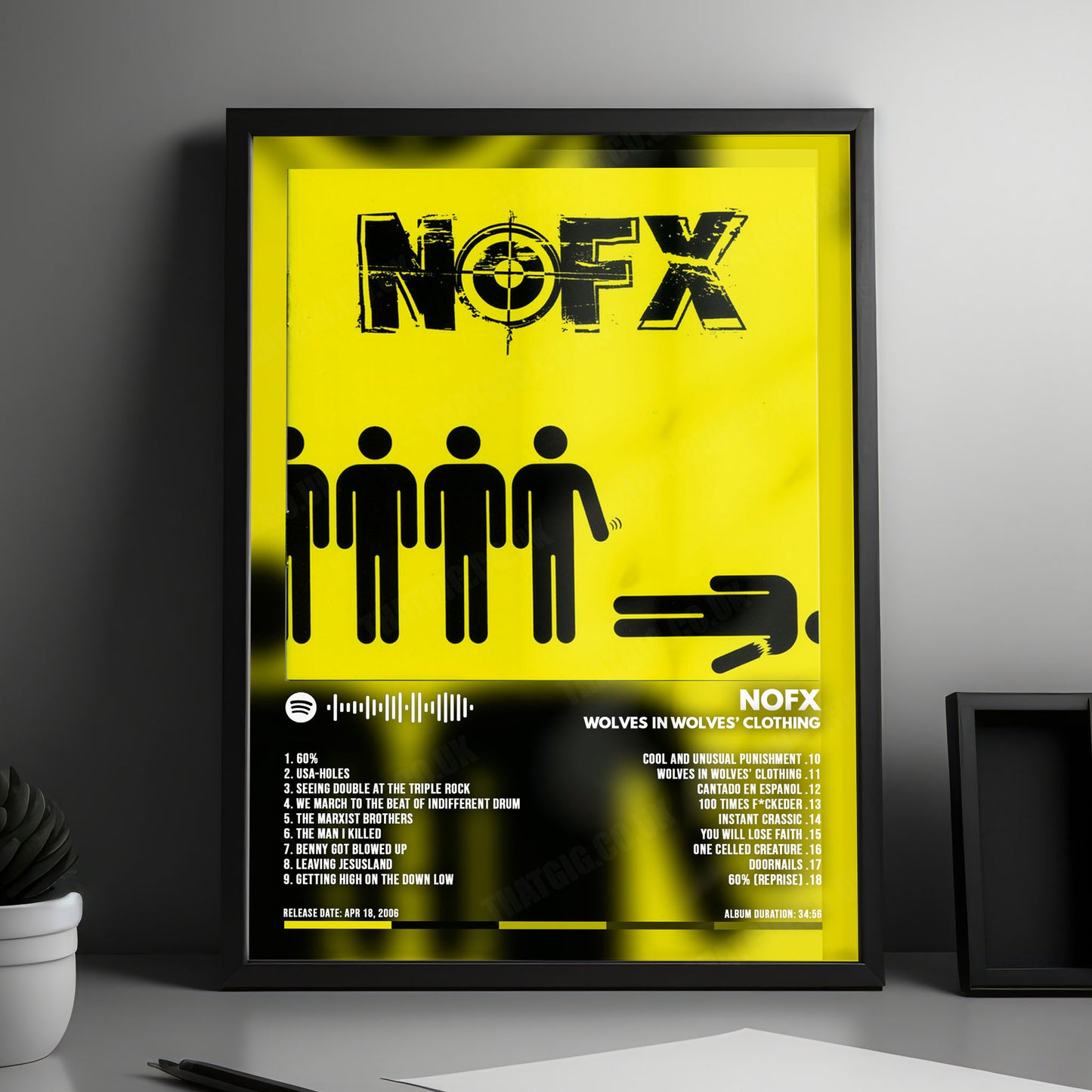 NOFX "Wolves in Wolves' Clothing " Album Cover Poster - with Complete Tracklist
