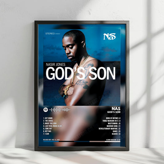 Nas "God's Son" Album Cover Poster - with Complete Tracklist