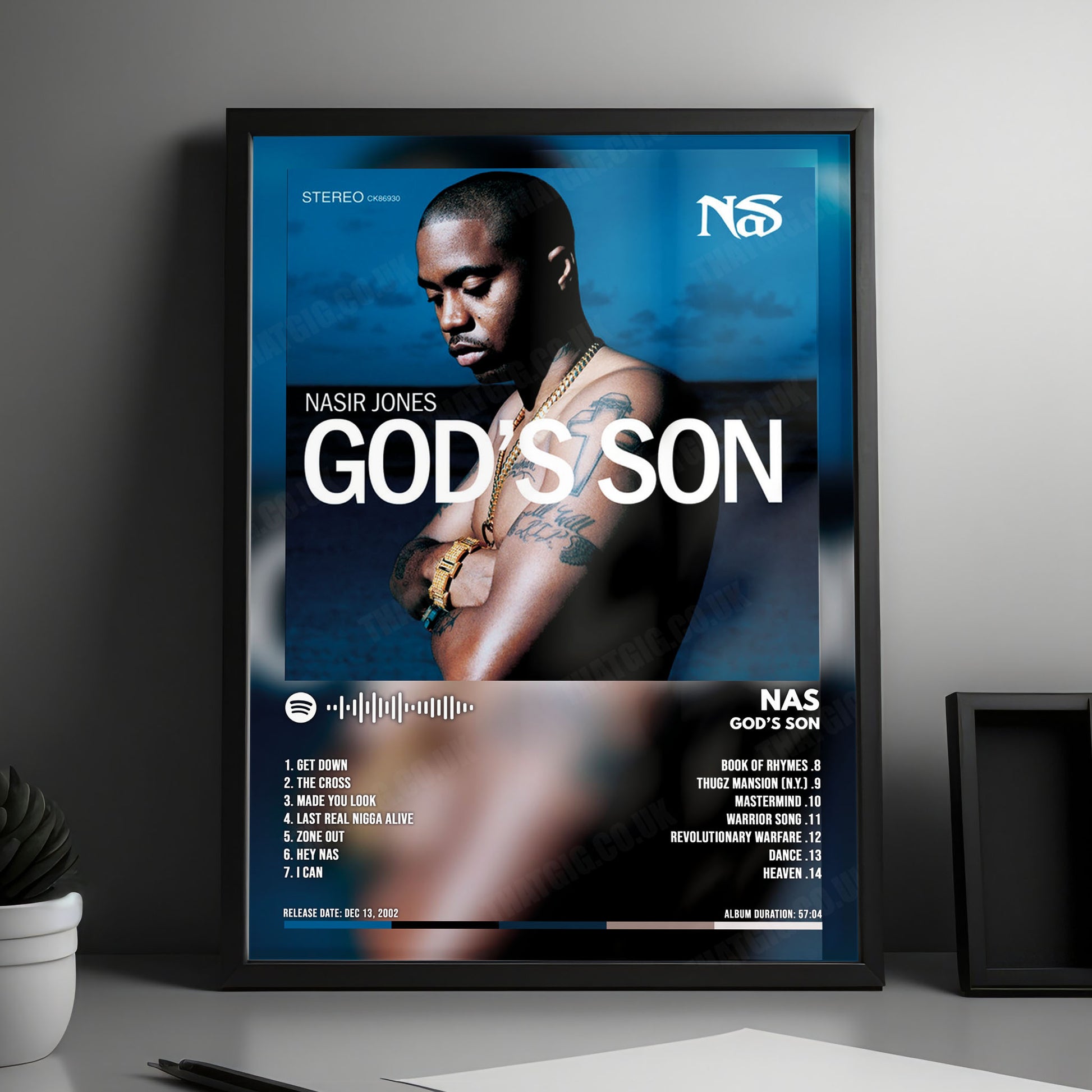 Nas "God's Son" Album Cover Poster - with Complete Tracklist