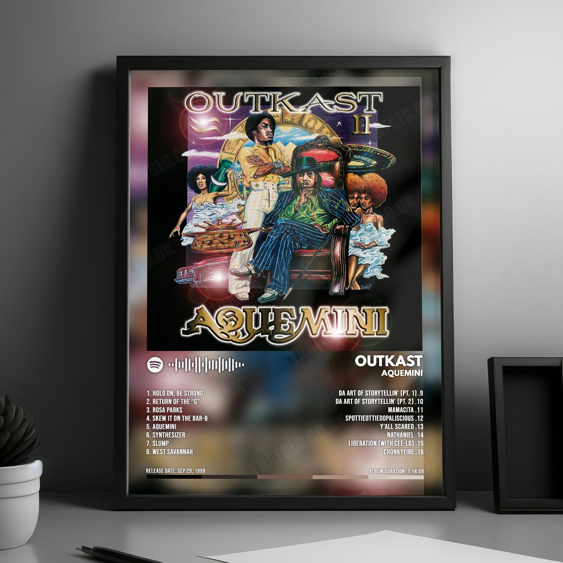 OutKast "Aquemini" Album Cover Poster - with Complete Tracklist