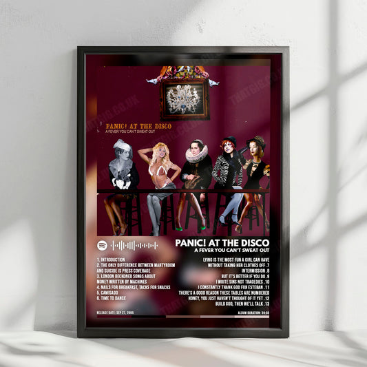 Panic! At The Disco "A Fever You Can't Sweat Out " Album Cover Poster - with Complete Tracklist
