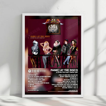 Panic! At The Disco "A Fever You Can't Sweat Out " Album Cover Poster - with Complete Tracklist
