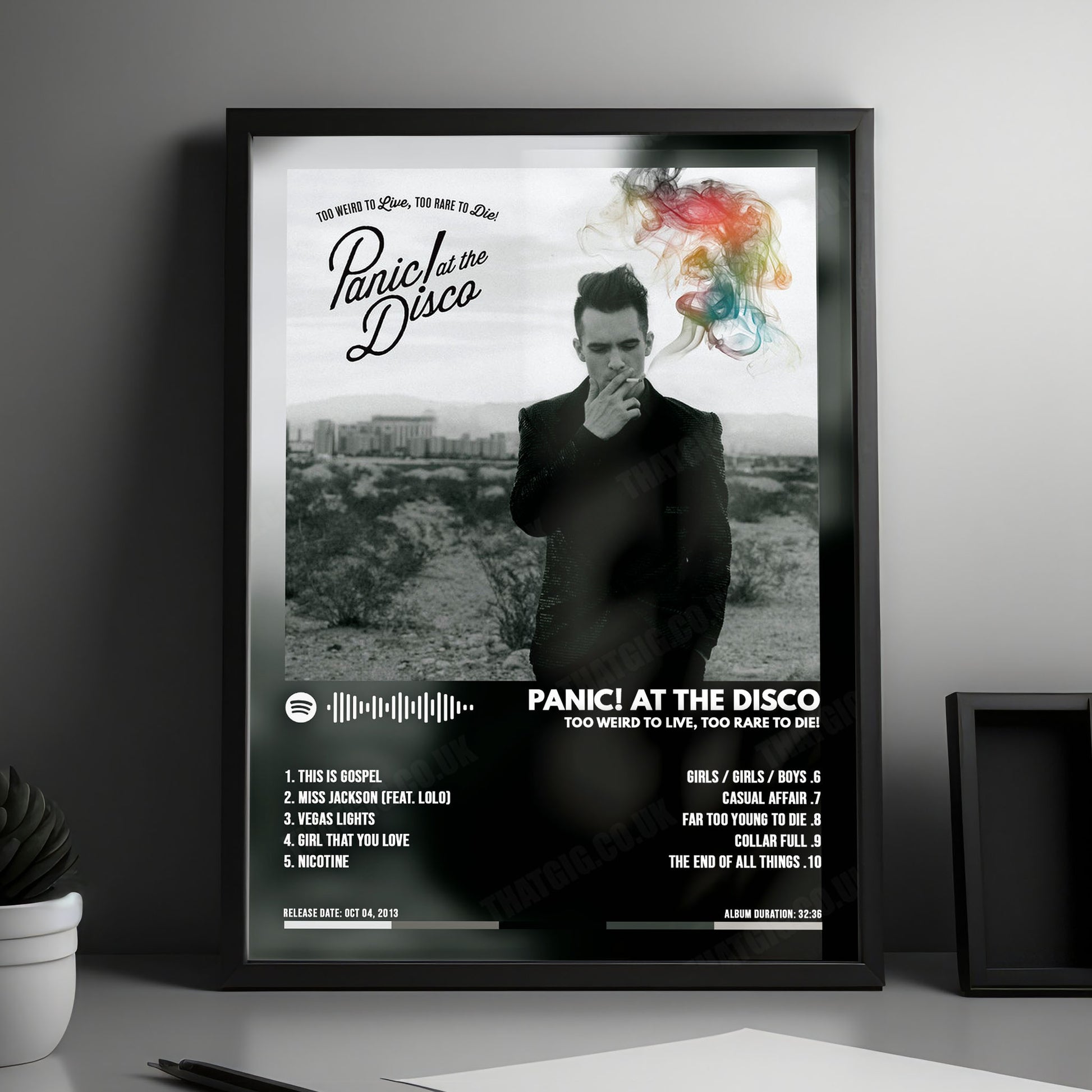 Panic! At The Disco "Too Weird to Live, Too Rare to Die! " Album Cover Poster - with Complete Tracklist